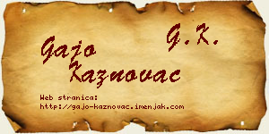 Gajo Kaznovac vizit kartica